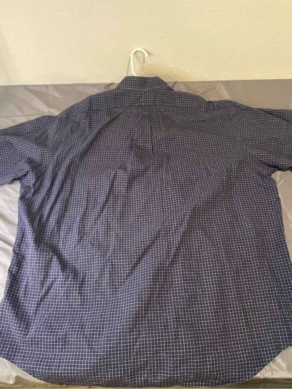 Ralph Lauren Navy and White Checked Button-Down Short Sleeve Shirt - Picture 5 of 6
